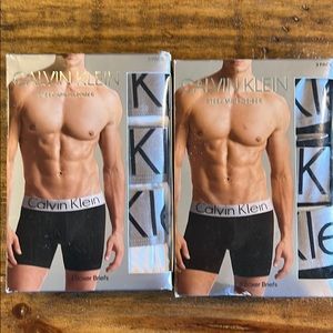 Calvin Klein boxer briefs (3 black/3 wh)- size med